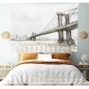 Ambesonne Retro Tapestry, Angel Greek Muse on NeoClassic Pillars Relic Print Antique Neutral Toned Graphic Print, Fabric Wall Hanging Decor for Bedroom Living Room Dorm, 23″ X 28″, White(Brown White)