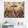 Ambesonne Retro Tapestry, Angel Greek Muse on NeoClassic Pillars Relic Print Antique Neutral Toned Graphic Print, Fabric Wall Hanging Decor for Bedroom Living Room Dorm, 23″ X 28″, White(Camel Umber Warm Taupe)