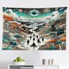 Ambesonne Retro Tapestry, Angel Greek Muse on NeoClassic Pillars Relic Print Antique Neutral Toned Graphic Print, Fabric Wall Hanging Decor for Bedroom Living Room Dorm, 23″ X 28″, White(Orange Teal and Sepia)