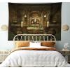 Ambesonne Retro Tapestry, Angel Greek Muse on NeoClassic Pillars Relic Print Antique Neutral Toned Graphic Print, Fabric Wall Hanging Decor for Bedroom Living Room Dorm, 23″ X 28″, White(Brown)