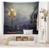 Ambesonne Retro Tapestry, Angel Greek Muse on NeoClassic Pillars Relic Print Antique Neutral Toned Graphic Print, Fabric Wall Hanging Decor for Bedroom Living Room Dorm, 23″ X 28″, White(Grey Yellow)