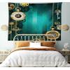 Ambesonne Retro Tapestry, Angel Greek Muse on NeoClassic Pillars Relic Print Antique Neutral Toned Graphic Print, Fabric Wall Hanging Decor for Bedroom Living Room Dorm, 23″ X 28″, White(Green Gold)
