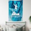 Ambesonne Retro Tapestry, Angel Greek Muse on NeoClassic Pillars Relic Print Antique Neutral Toned Graphic Print, Fabric Wall Hanging Decor for Bedroom Living Room Dorm, 23″ X 28″, White(Purple Blue White)