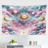 Ambesonne Retro Tapestry, Angel Greek Muse on NeoClassic Pillars Relic Print Antique Neutral Toned Graphic Print, Fabric Wall Hanging Decor for Bedroom Living Room Dorm, 23″ X 28″, White(Blue Mustard Pale Purple)