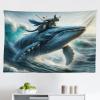 Ambesonne Retro Tapestry, Angel Greek Muse on NeoClassic Pillars Relic Print Antique Neutral Toned Graphic Print, Fabric Wall Hanging Decor for Bedroom Living Room Dorm, 23″ X 28″, White(Slate Blue Aqua Blue Grey)