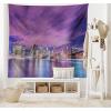 Ambesonne Retro Tapestry, Angel Greek Muse on NeoClassic Pillars Relic Print Antique Neutral Toned Graphic Print, Fabric Wall Hanging Decor for Bedroom Living Room Dorm, 23″ X 28″, White(Violet Purple)