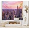Ambesonne Retro Tapestry, Angel Greek Muse on NeoClassic Pillars Relic Print Antique Neutral Toned Graphic Print, Fabric Wall Hanging Decor for Bedroom Living Room Dorm, 23″ X 28″, White(Peach Purple)