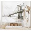 Ambesonne Retro Tapestry, Angel Greek Muse on NeoClassic Pillars Relic Print Antique Neutral Toned Graphic Print, Fabric Wall Hanging Decor for Bedroom Living Room Dorm, 23″ X 28″, White(Brown White)