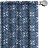 Ambesonne Flowers Vintage Curtains, Neutral Colors Boho Springtime Garden Scene Floral Design Art, Window Treatments 2 Panel Set for Living Room Bedroom, Pair of – 28″ x 63″, Pale Ceil Blue Pale Grey(Night Blue White)