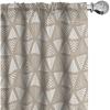 Ambesonne Geometric Curtains, Modern Neutral Style Pattern of Abstract Ornamental Triangles Print, Window Treatments 2 Panel Set for Living Room Bedroom, Pair of – 28″ x 63″, Pale Sepia and White(Pale Sepia and White)