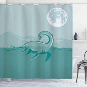 Ambesonne Floral Shower Curtain, Curved Flower Leaf Ornate Blooming Branches Romantic Love Print Art, Cloth Fabric Bathroom Decor Set with Hooks, 69″ W x 70″ L, Pale Tan(Green Teal)