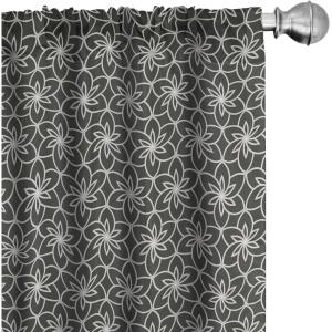 Ambesonne Flowers Vintage Curtains, Neutral Colors Boho Springtime Garden Scene Floral Design Art, Window Treatments 2 Panel Set for Living Room Bedroom, Pair of – 28″ x 63″, Pale Ceil Blue Pale Grey(Charcoal Grey Coconut)
