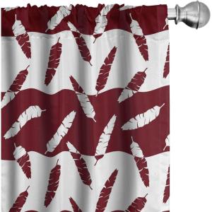 Ambesonne Flowers Vintage Curtains, Neutral Colors Boho Springtime Garden Scene Floral Design Art, Window Treatments 2 Panel Set for Living Room Bedroom, Pair of – 28″ x 63″, Pale Ceil Blue Pale Grey(Maroon and White)