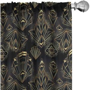 Ambesonne Flowers Vintage Curtains, Neutral Colors Boho Springtime Garden Scene Floral Design Art, Window Treatments 2 Panel Set for Living Room Bedroom, Pair of – 28″ x 63″, Pale Ceil Blue Pale Grey(Charcoal Grey Mustard)