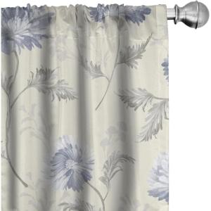 Ambesonne Flowers Vintage Curtains, Neutral Colors Boho Springtime Garden Scene Floral Design Art, Window Treatments 2 Panel Set for Living Room Bedroom, Pair of – 28″ x 63″, Pale Ceil Blue Pale Grey(Pale Ceil Blue Pale Grey)