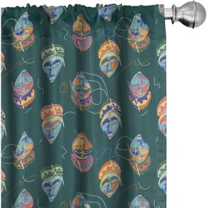 Ambesonne Flowers Vintage Curtains, Neutral Colors Boho Springtime Garden Scene Floral Design Art, Window Treatments 2 Panel Set for Living Room Bedroom, Pair of – 28″ x 63″, Pale Ceil Blue Pale Grey(Dark Teal and Multicolor)