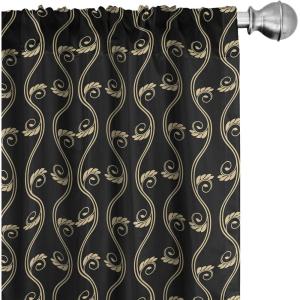Ambesonne Flowers Vintage Curtains, Neutral Colors Boho Springtime Garden Scene Floral Design Art, Window Treatments 2 Panel Set for Living Room Bedroom, Pair of – 28″ x 63″, Pale Ceil Blue Pale Grey(Charcoal Grey and Beige)