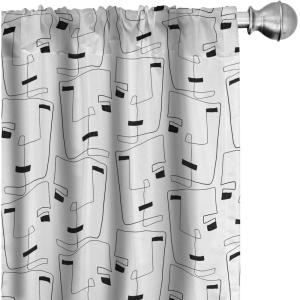 Ambesonne Flowers Vintage Curtains, Neutral Colors Boho Springtime Garden Scene Floral Design Art, Window Treatments 2 Panel Set for Living Room Bedroom, Pair of – 28″ x 63″, Pale Ceil Blue Pale Grey(White Charcoal Grey)