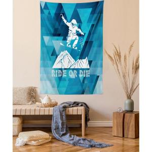 Ambesonne Retro Tapestry, Angel Greek Muse on NeoClassic Pillars Relic Print Antique Neutral Toned Graphic Print, Fabric Wall Hanging Decor for Bedroom Living Room Dorm, 23″ X 28″, White(Purple Blue White)