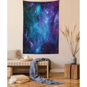 Ambesonne Retro Tapestry, Angel Greek Muse on NeoClassic Pillars Relic Print Antique Neutral Toned Graphic Print, Fabric Wall Hanging Decor for Bedroom Living Room Dorm, 23″ X 28″, White(Navy Purple)