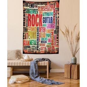 Ambesonne Retro Tapestry, Angel Greek Muse on NeoClassic Pillars Relic Print Antique Neutral Toned Graphic Print, Fabric Wall Hanging Decor for Bedroom Living Room Dorm, 23″ X 28″, White(Orange Red)