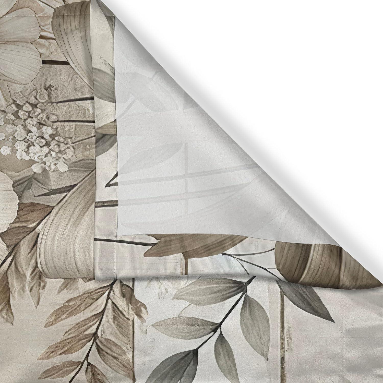 imageAmbesonne Floral Kitchen Curtains Neutral Boho Rice Flowers and Leaves on Farmhouse Rustic Back Print Window Drapes 2 Panel Set for Kitchen Cafe Decor 55 x 36 Off White Grey Yellow