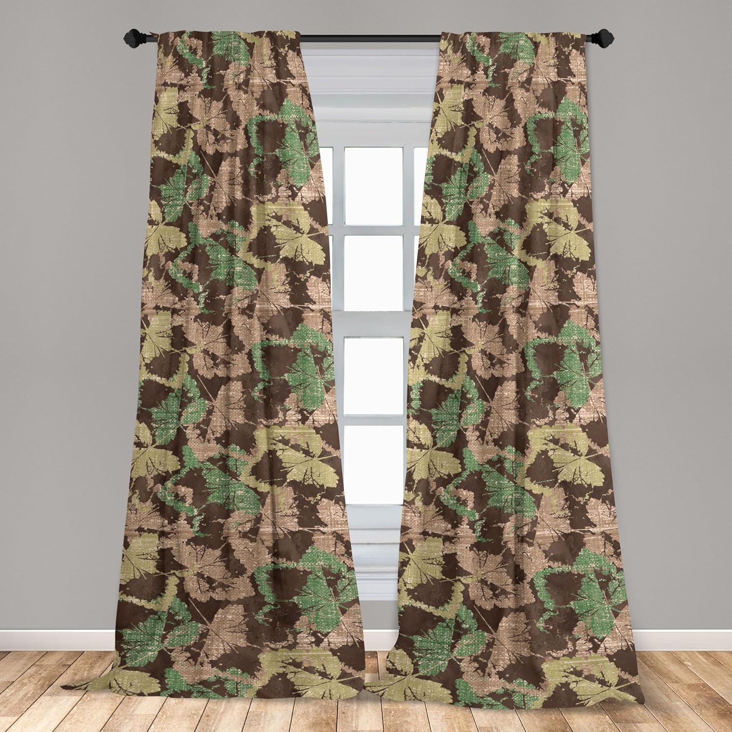 imageAmbesonne Garden Scene Curtains Neutral Traditional Roses and Floral Pattern Boho Romance Print Window Treatments 2 Panel Set for Living Room Bedroom Pair of 28 x 84 Cream White Dark SepiaDark Rosewood Sea Green