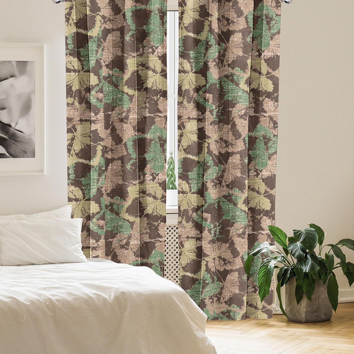 imageAmbesonne Garden Scene Curtains Neutral Traditional Roses and Floral Pattern Boho Romance Print Window Treatments 2 Panel Set for Living Room Bedroom Pair of 28 x 84 Cream White Dark SepiaDark Rosewood Sea Green