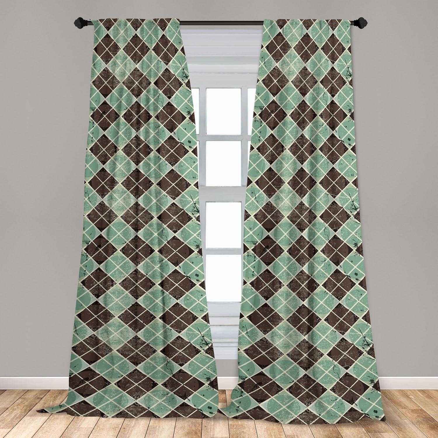 imageAmbesonne Garden Scene Curtains Neutral Traditional Roses and Floral Pattern Boho Romance Print Window Treatments 2 Panel Set for Living Room Bedroom Pair of 28 x 84 Cream White Dark SepiaPeacock Green Taupe