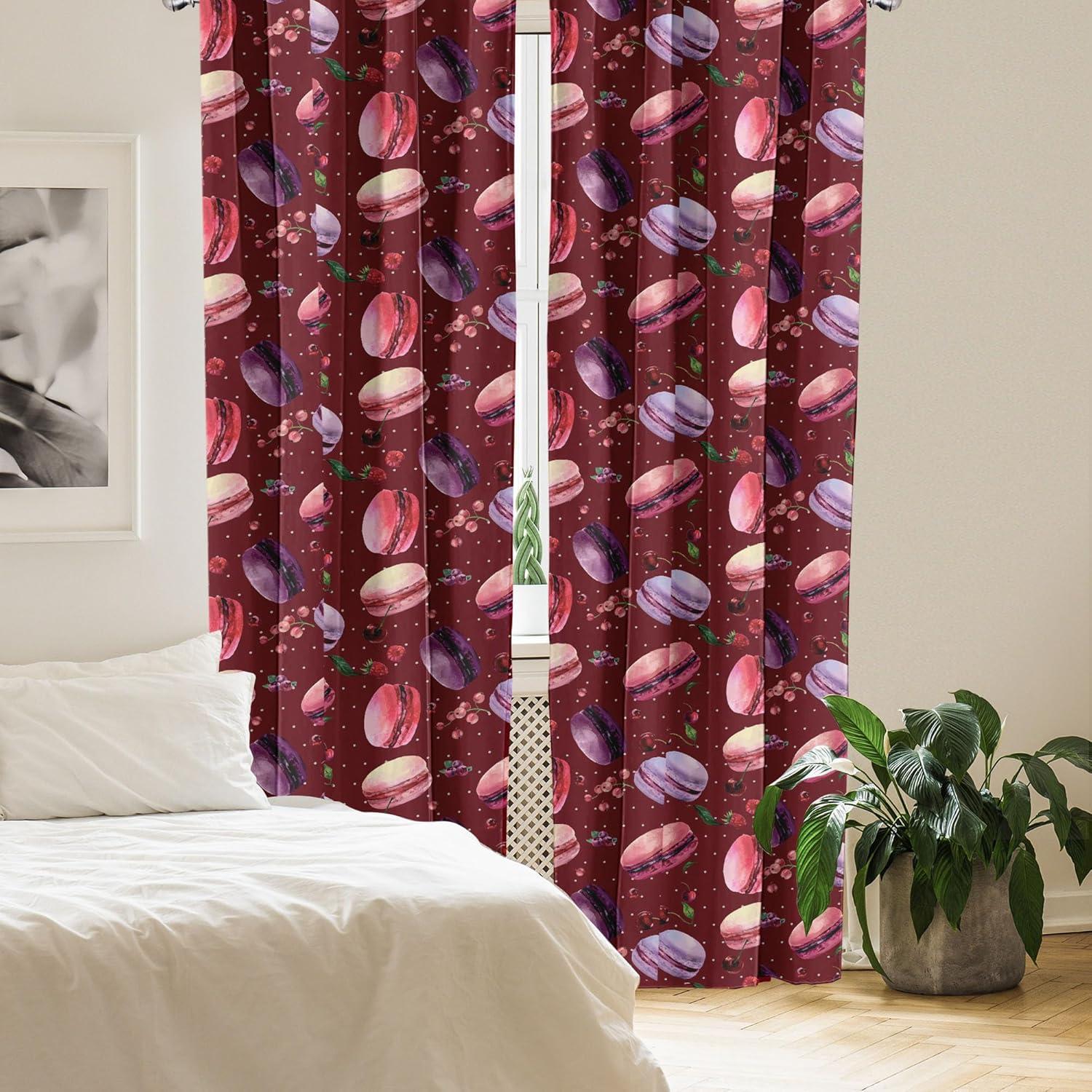 imageAmbesonne Garden Scene Curtains Neutral Traditional Roses and Floral Pattern Boho Romance Print Window Treatments 2 Panel Set for Living Room Bedroom Pair of 28 x 84 Cream White Dark SepiaRuby Dark Coral Lavender