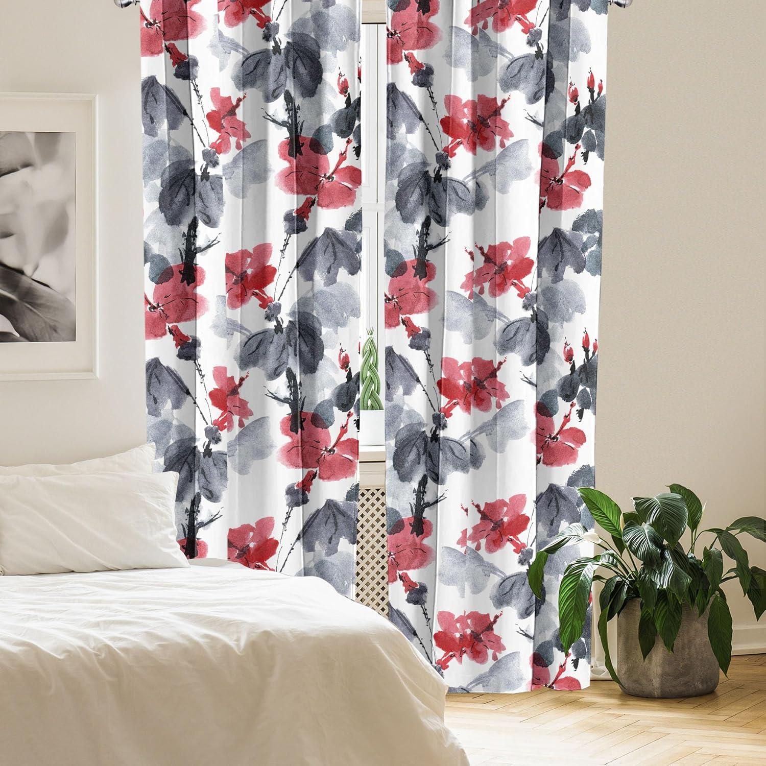 imageAmbesonne Garden Scene Curtains Neutral Traditional Roses and Floral Pattern Boho Romance Print Window Treatments 2 Panel Set for Living Room Bedroom Pair of 28 x 84 Cream White Dark SepiaPale Ruby Dimgray