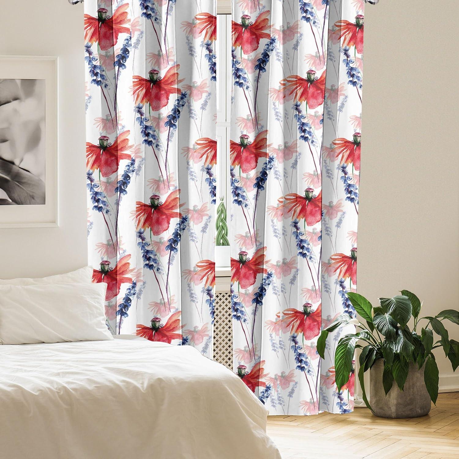 imageAmbesonne Garden Scene Curtains Neutral Traditional Roses and Floral Pattern Boho Romance Print Window Treatments 2 Panel Set for Living Room Bedroom Pair of 28 x 84 Cream White Dark SepiaBurnt Sienna Blue Violet