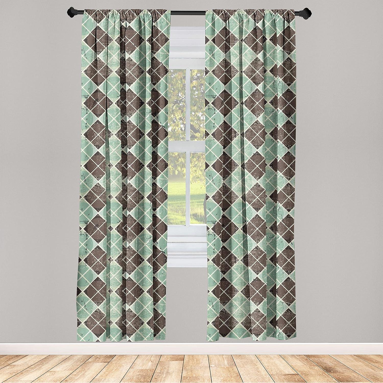imageAmbesonne Garden Scene Curtains Neutral Traditional Roses and Floral Pattern Boho Romance Print Window Treatments 2 Panel Set for Living Room Bedroom Pair of 28 x 84 Cream White Dark SepiaPeacock Green Taupe