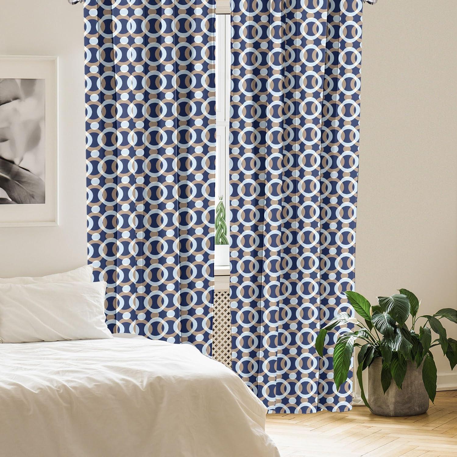 imageAmbesonne Garden Scene Curtains Neutral Traditional Roses and Floral Pattern Boho Romance Print Window Treatments 2 Panel Set for Living Room Bedroom Pair of 28 x 84 Cream White Dark SepiaSoft Blue Indigo Camel