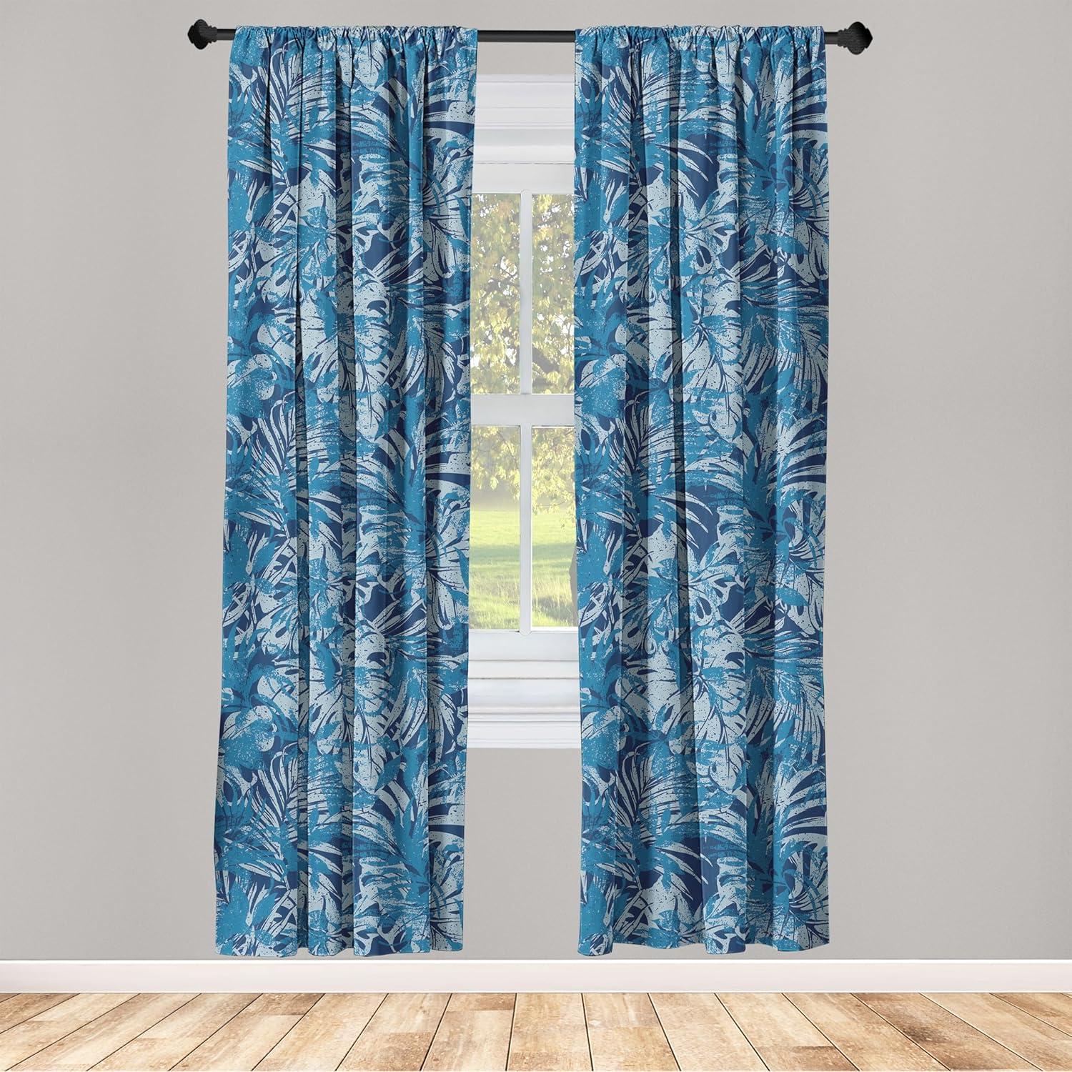 imageAmbesonne Garden Scene Curtains Neutral Traditional Roses and Floral Pattern Boho Romance Print Window Treatments 2 Panel Set for Living Room Bedroom Pair of 28 x 84 Cream White Dark SepiaIndigo and Sea Blue