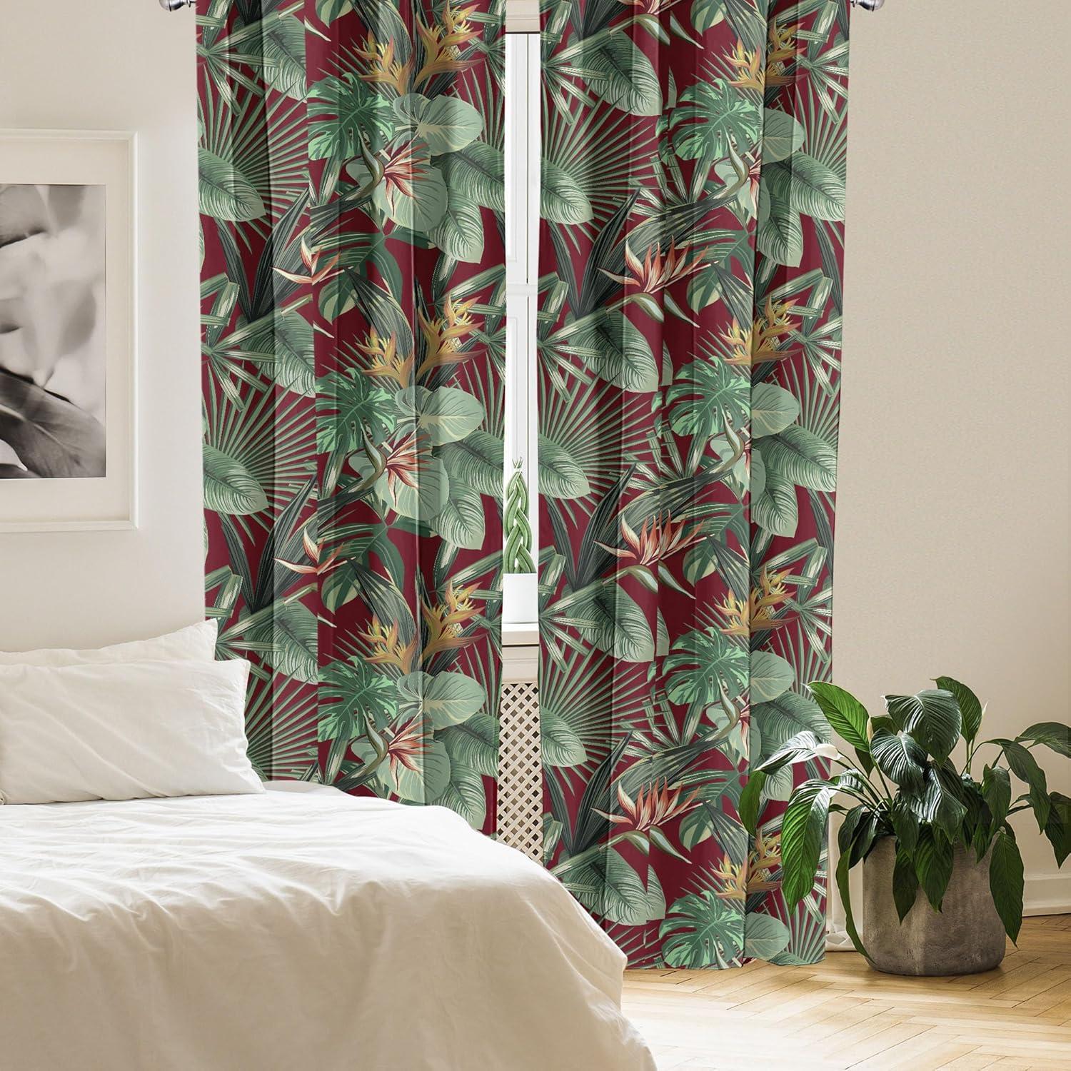 imageAmbesonne Garden Scene Curtains Neutral Traditional Roses and Floral Pattern Boho Romance Print Window Treatments 2 Panel Set for Living Room Bedroom Pair of 28 x 84 Cream White Dark SepiaMaroon Fern Green