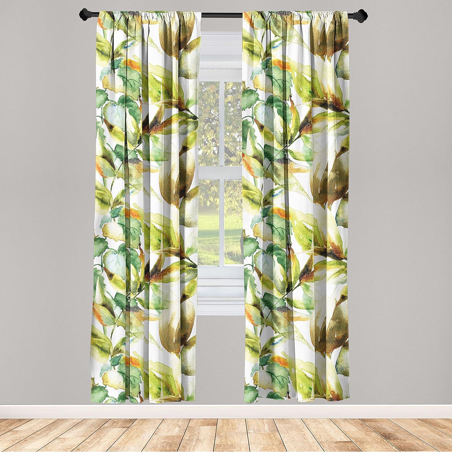 imageAmbesonne Garden Scene Curtains Neutral Traditional Roses and Floral Pattern Boho Romance Print Window Treatments 2 Panel Set for Living Room Bedroom Pair of 28 x 84 Cream White Dark SepiaGreen Chocolate