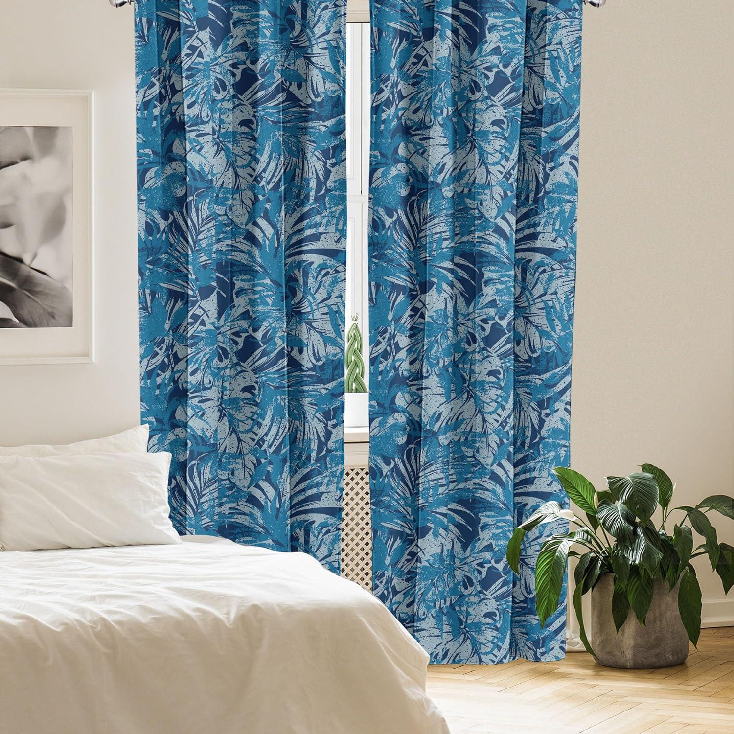 imageAmbesonne Garden Scene Curtains Neutral Traditional Roses and Floral Pattern Boho Romance Print Window Treatments 2 Panel Set for Living Room Bedroom Pair of 28 x 84 Cream White Dark SepiaIndigo and Sea Blue