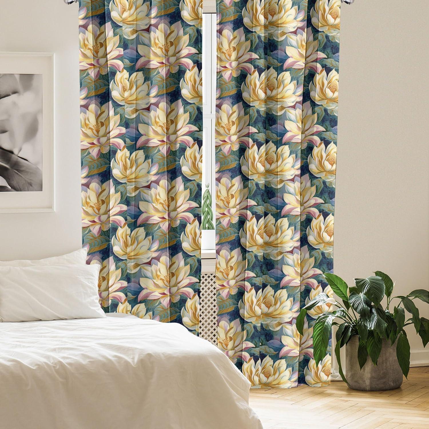 imageAmbesonne Garden Scene Curtains Neutral Traditional Roses and Floral Pattern Boho Romance Print Window Treatments 2 Panel Set for Living Room Bedroom Pair of 28 x 84 Cream White Dark SepiaDried Rose Pastel Yellow
