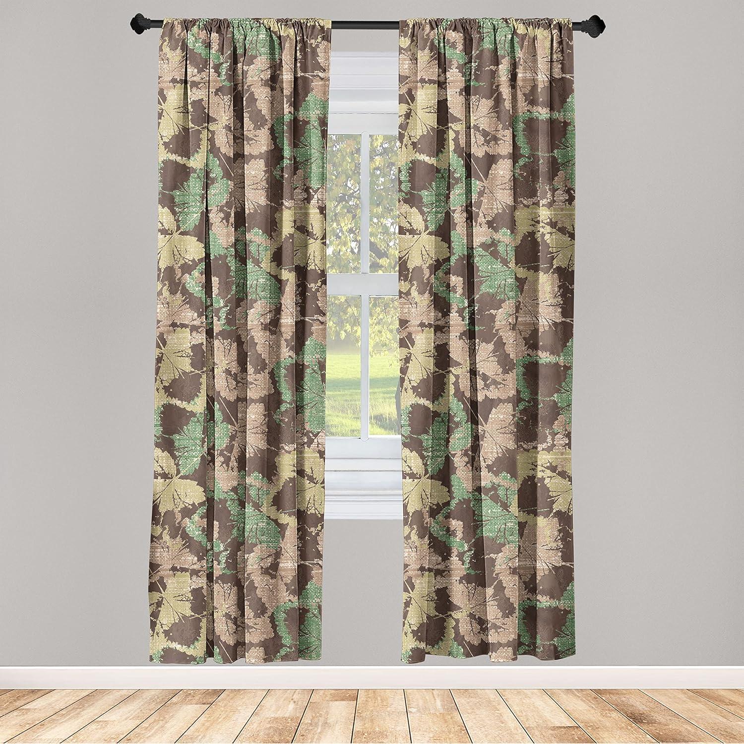 imageAmbesonne Garden Scene Curtains Neutral Traditional Roses and Floral Pattern Boho Romance Print Window Treatments 2 Panel Set for Living Room Bedroom Pair of 28 x 84 Cream White Dark SepiaDark Rosewood Sea Green