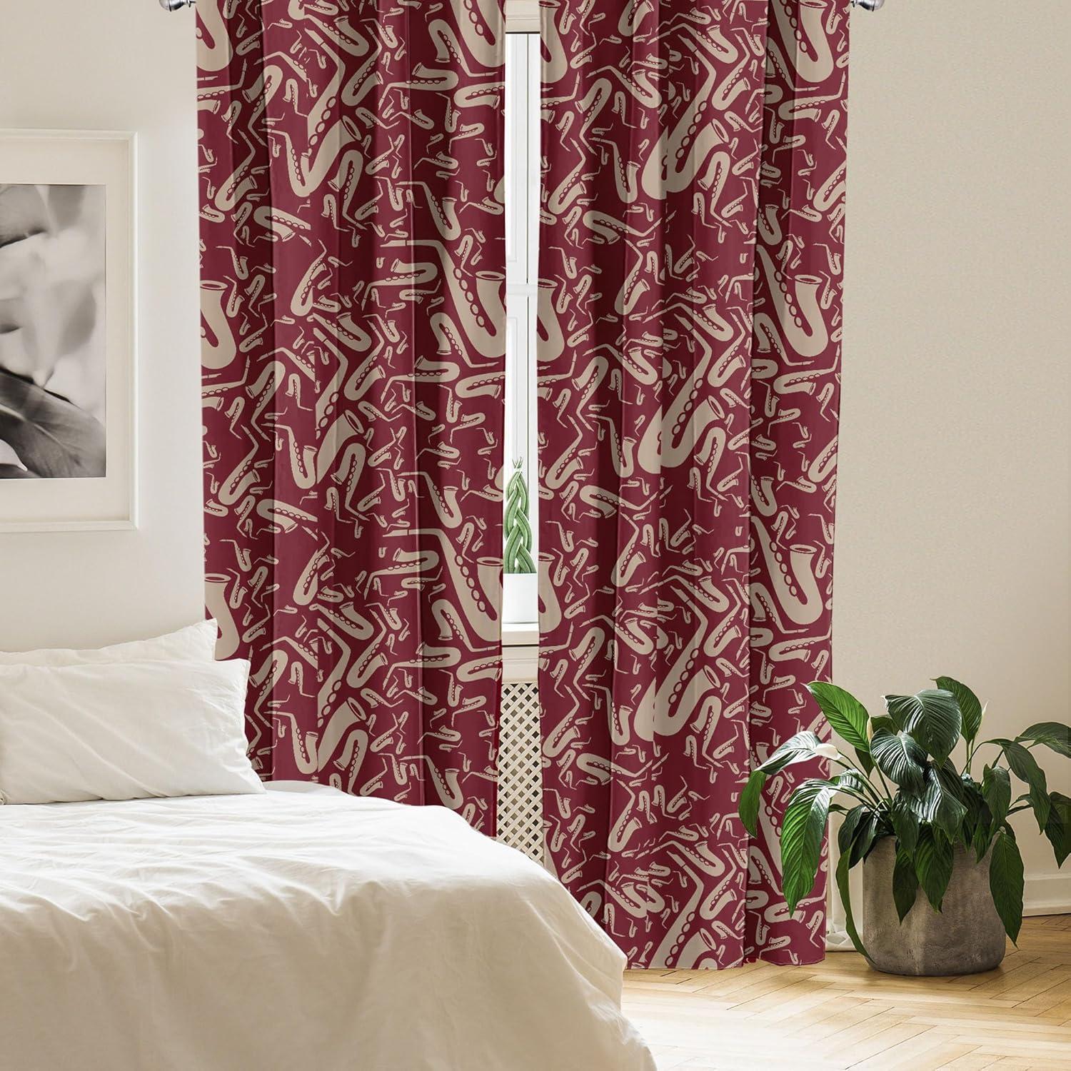 imageAmbesonne Garden Scene Curtains Neutral Traditional Roses and Floral Pattern Boho Romance Print Window Treatments 2 Panel Set for Living Room Bedroom Pair of 28 x 84 Cream White Dark SepiaPale Mustard Raspberry