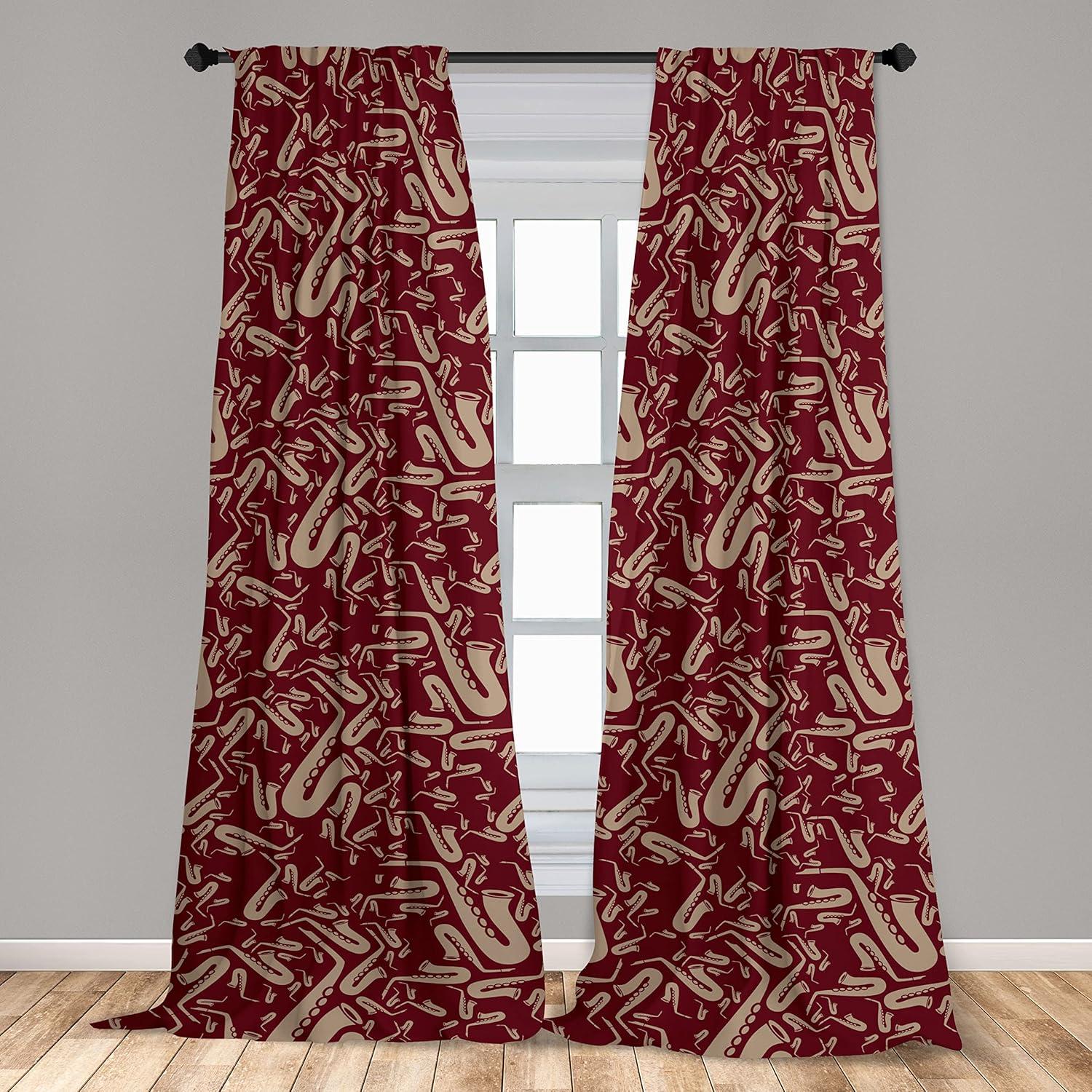 imageAmbesonne Garden Scene Curtains Neutral Traditional Roses and Floral Pattern Boho Romance Print Window Treatments 2 Panel Set for Living Room Bedroom Pair of 28 x 84 Cream White Dark SepiaPale Mustard Raspberry