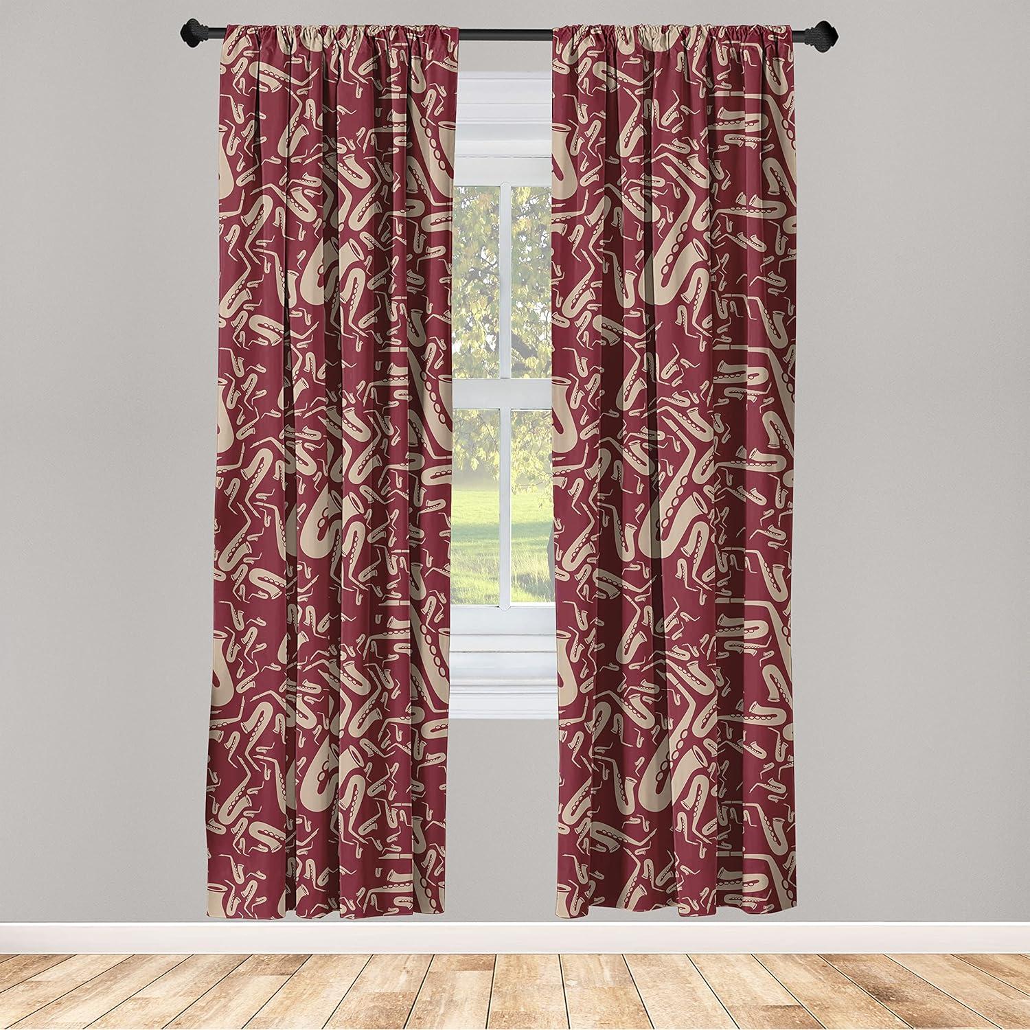 imageAmbesonne Garden Scene Curtains Neutral Traditional Roses and Floral Pattern Boho Romance Print Window Treatments 2 Panel Set for Living Room Bedroom Pair of 28 x 84 Cream White Dark SepiaPale Mustard Raspberry