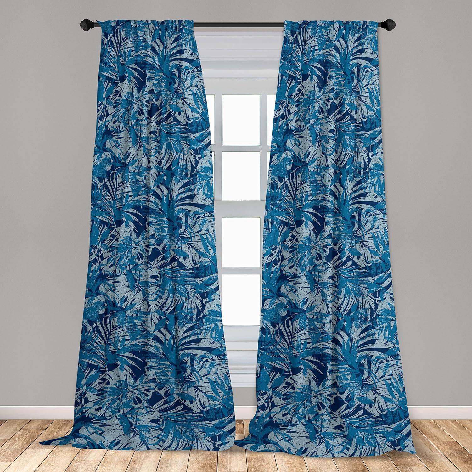 imageAmbesonne Garden Scene Curtains Neutral Traditional Roses and Floral Pattern Boho Romance Print Window Treatments 2 Panel Set for Living Room Bedroom Pair of 28 x 84 Cream White Dark SepiaIndigo and Sea Blue