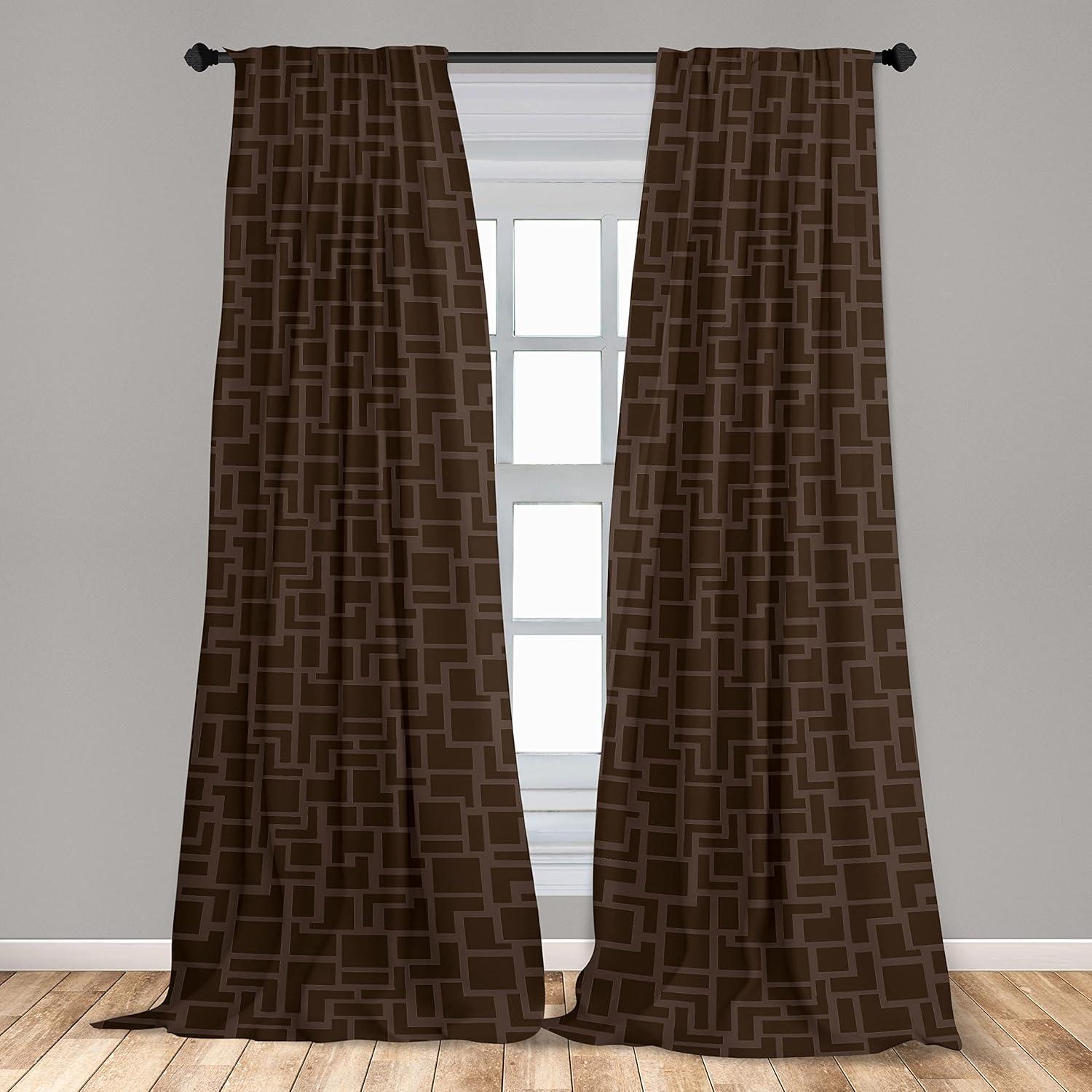imageAmbesonne Garden Scene Curtains Neutral Traditional Roses and Floral Pattern Boho Romance Print Window Treatments 2 Panel Set for Living Room Bedroom Pair of 28 x 84 Cream White Dark SepiaDark Cocoa Umber