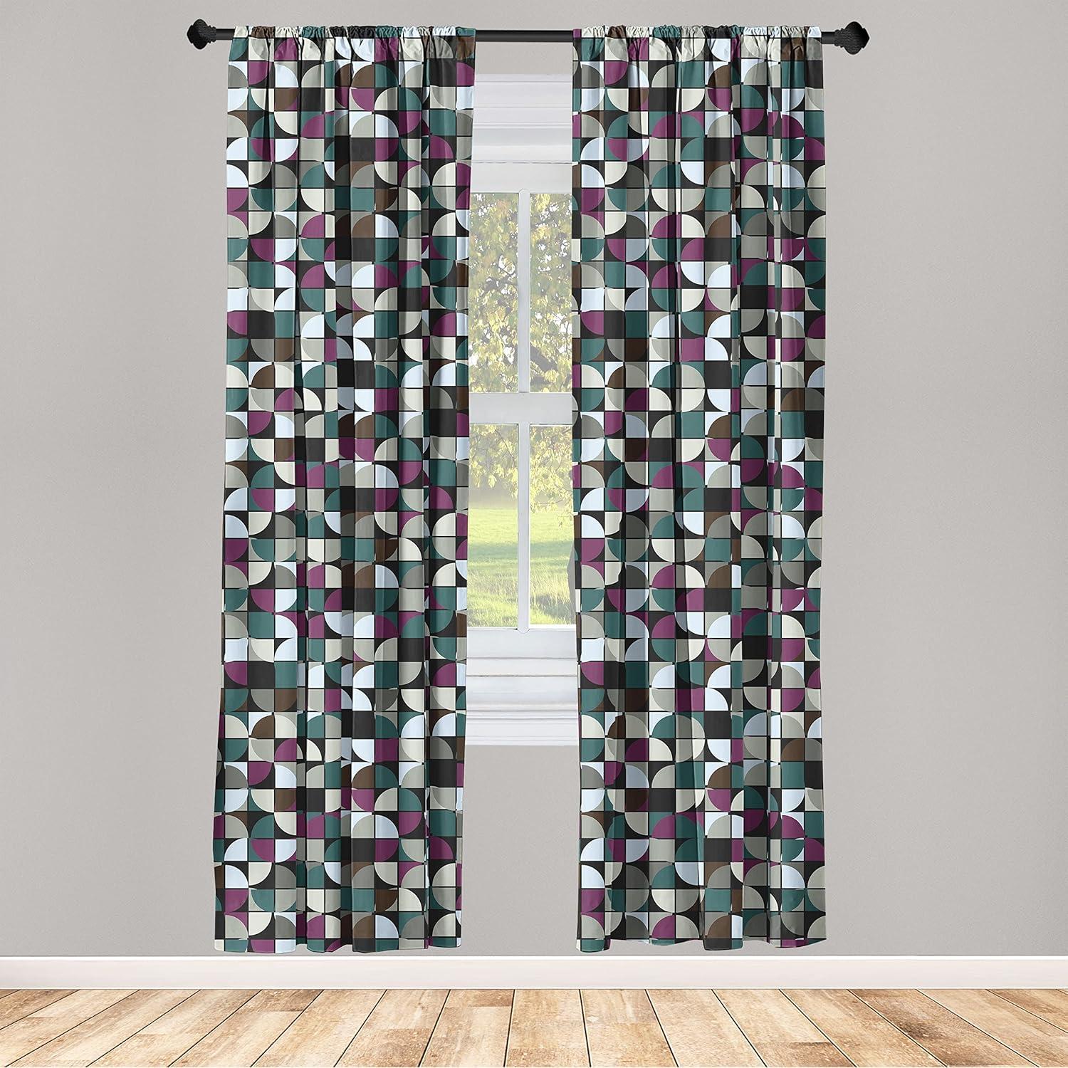 imageAmbesonne Nature Themed Curtains Floral Drawings in Romantic Vibes with Petals Neutral Colors Boho Pattern Window Treatments 2 Panel Set for Living Room Bedroom Pair of 28 x 95 Ruby ChampagnePale Petrol Blue Purple
