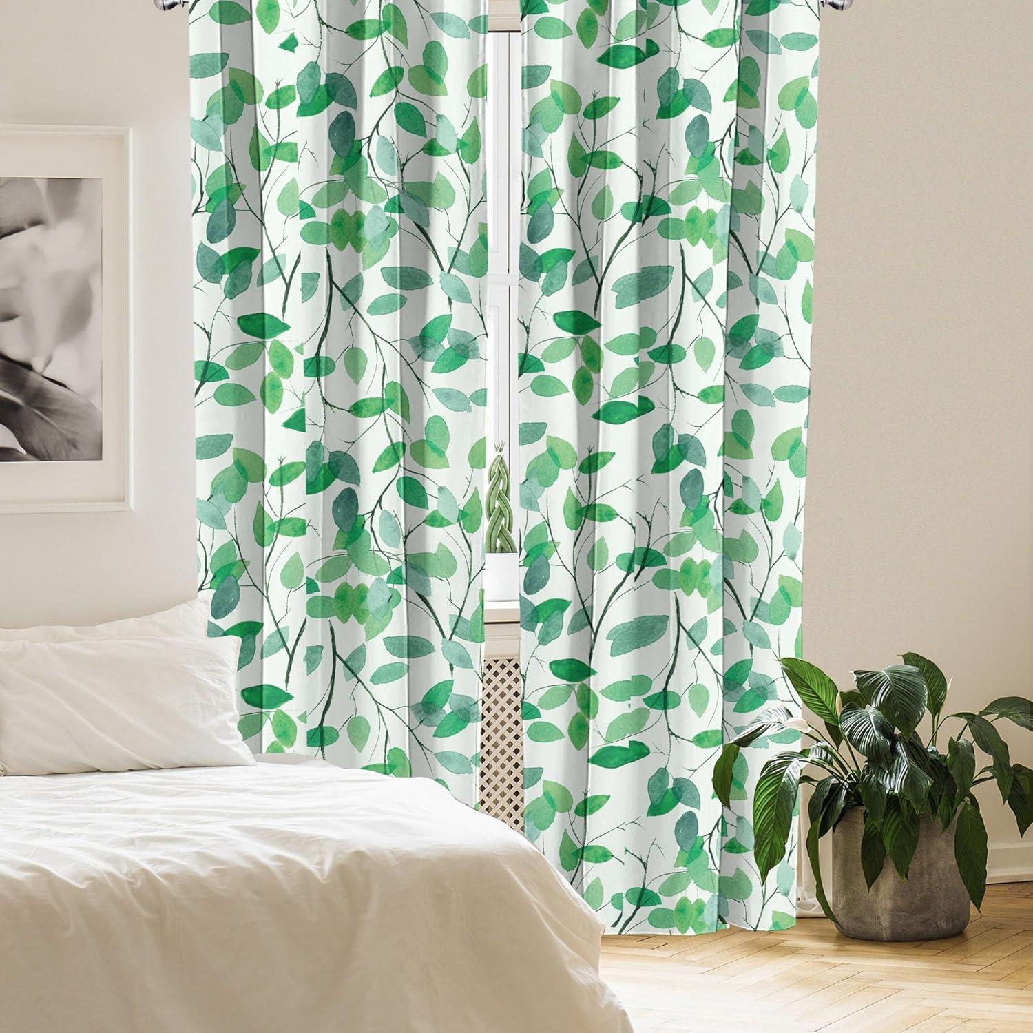imageAmbesonne Nature Themed Curtains Floral Drawings in Romantic Vibes with Petals Neutral Colors Boho Pattern Window Treatments 2 Panel Set for Living Room Bedroom Pair of 28 x 95 Ruby ChampagneWhite Sea Green and Seafoam