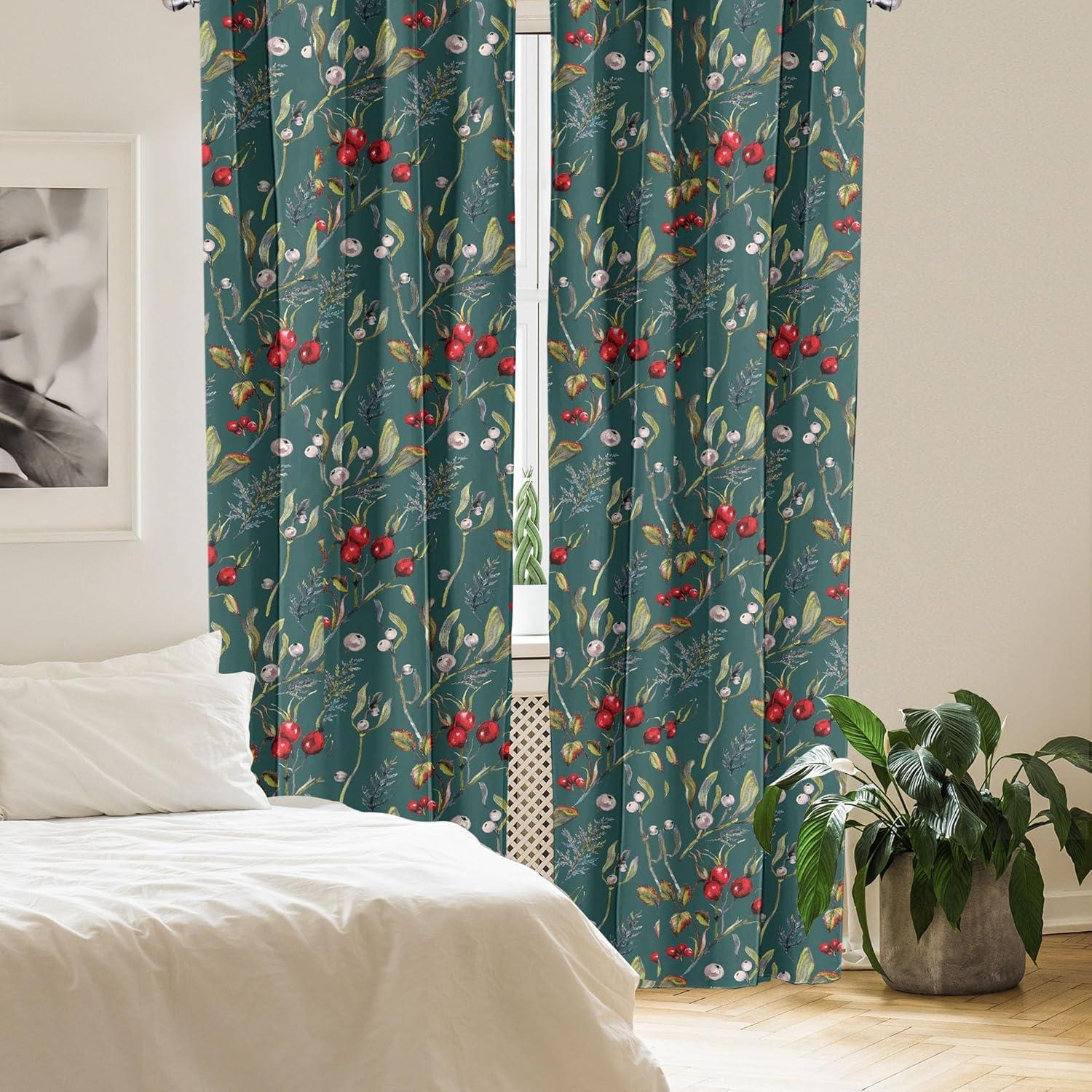 imageAmbesonne Nature Themed Curtains Floral Drawings in Romantic Vibes with Petals Neutral Colors Boho Pattern Window Treatments 2 Panel Set for Living Room Bedroom Pair of 28 x 95 Ruby ChampagneDark Coral and Teal