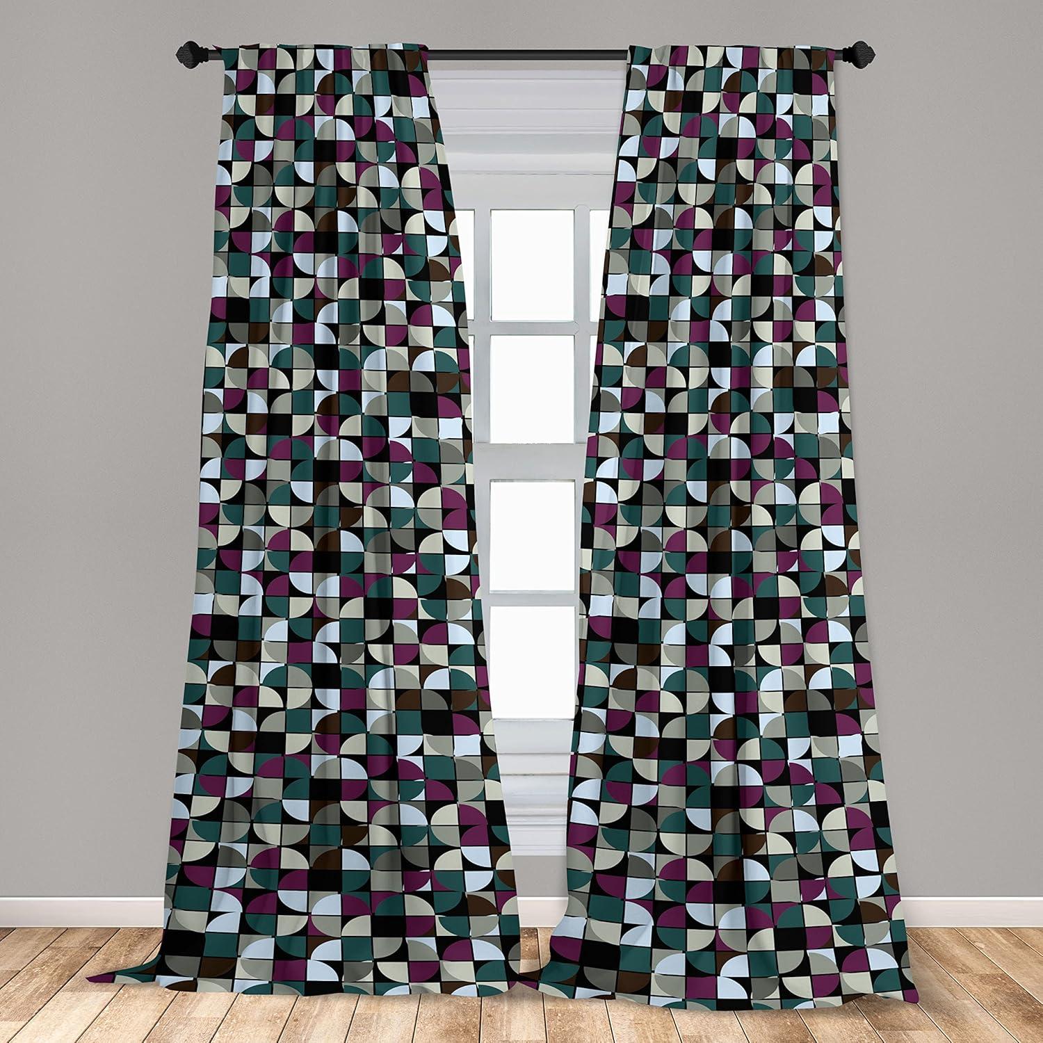 imageAmbesonne Nature Themed Curtains Floral Drawings in Romantic Vibes with Petals Neutral Colors Boho Pattern Window Treatments 2 Panel Set for Living Room Bedroom Pair of 28 x 95 Ruby ChampagnePale Petrol Blue Purple