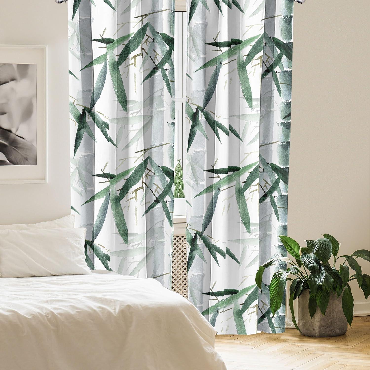 imageAmbesonne Nature Themed Curtains Floral Drawings in Romantic Vibes with Petals Neutral Colors Boho Pattern Window Treatments 2 Panel Set for Living Room Bedroom Pair of 28 x 95 Ruby ChampagneReseda Green White